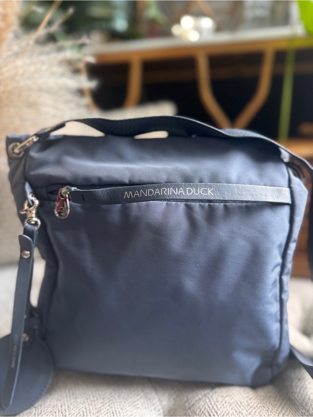 Mandarina Duck Nylon Messenger Bag with Front Zip